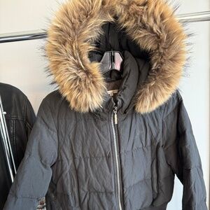 Vince down bomber jacket with REAL fur hood